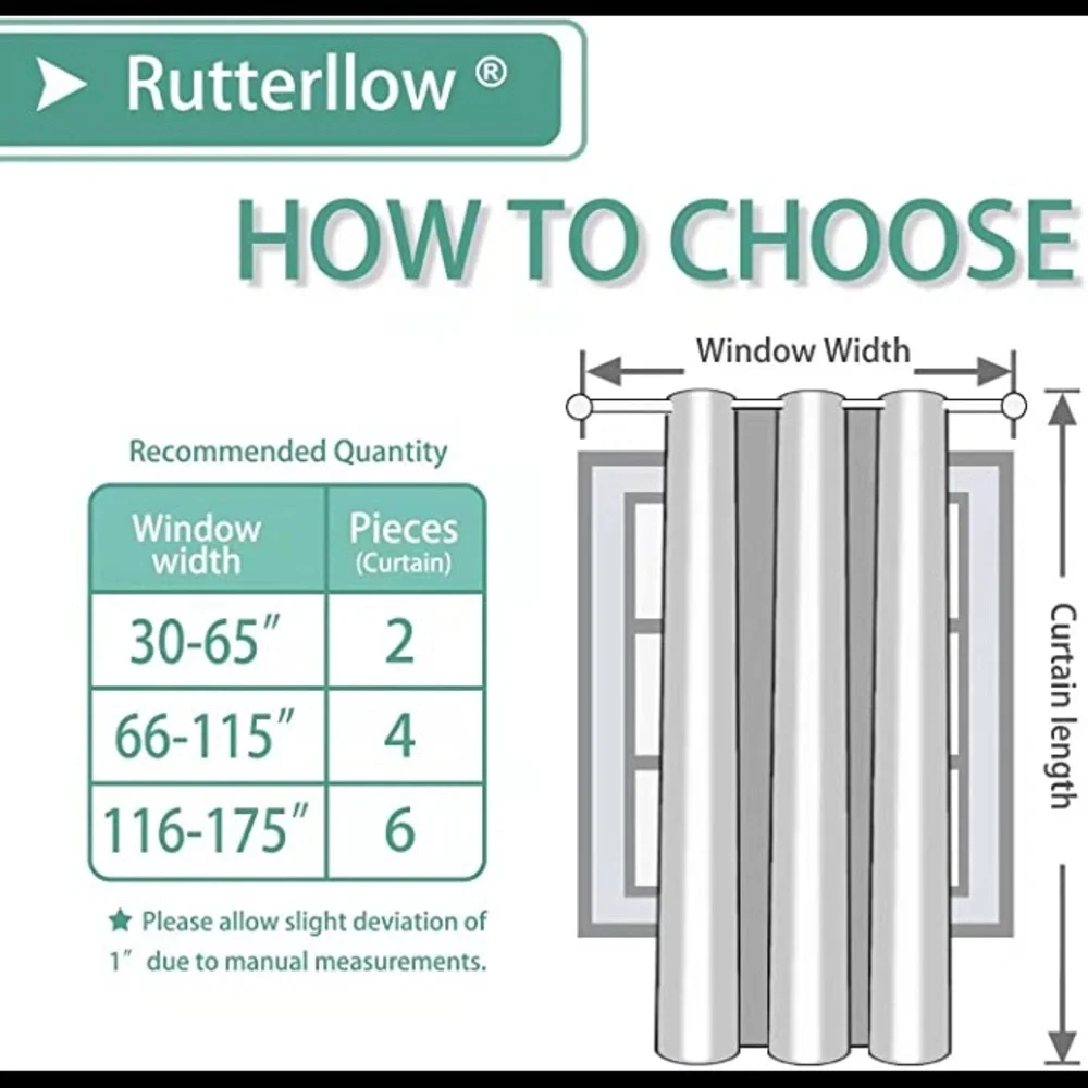 Rutterllow Blackout Curtains Green Thermal Insulated Darkening 2 Panels 52x84